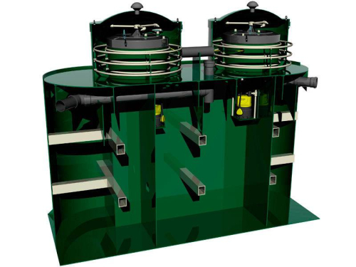 Автономная канализация Alta Bio 15 + с насосом для откачки очищенной воды в разрезе